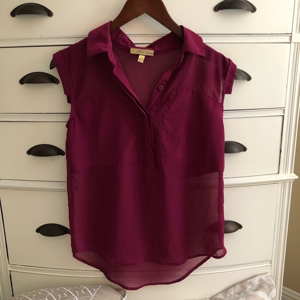 Plum Sleeveless Blouse
